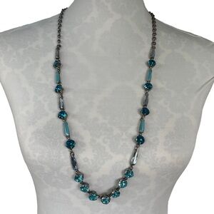 Stunning Sorelli Blue Crystal Long Necklace